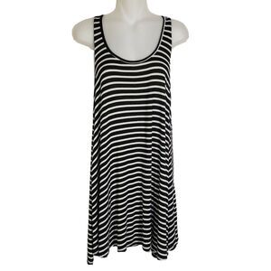 Socialite Womens Mini Dress Size Medium Striped Black White Halter Back Scoop